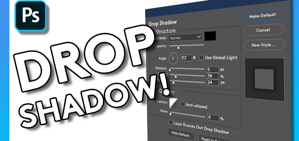 drop shadow after effects text