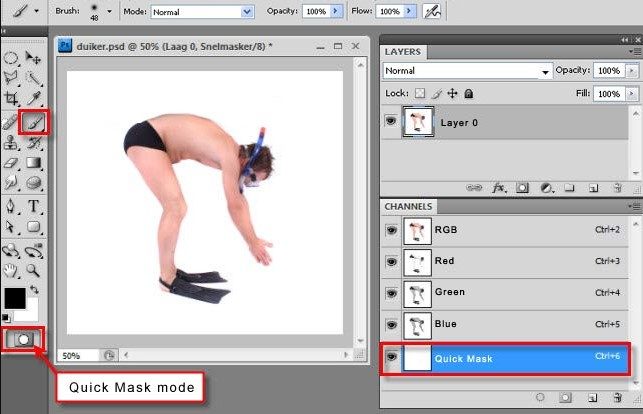 Quick masking in photoshop