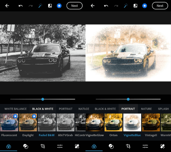 choose Filters to Edit Car Photos On Andriod