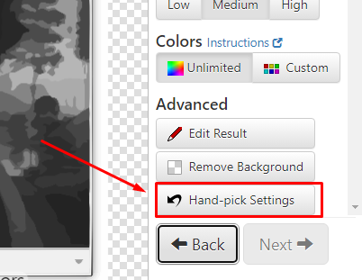 hand Pick setting